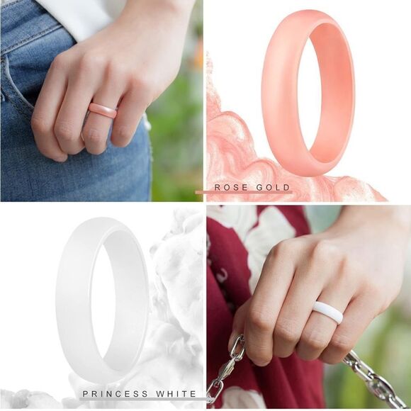 Silicone Wedding Bands Pack of 7 - Picture 2 of 5